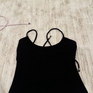 black tankair split halter top